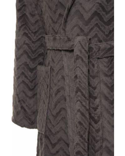 Памучен халат с качулка Missoni Home Collection сиво