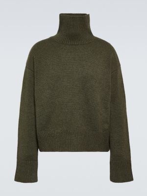 Oversize kašmira džemperis ar augstu apkakli Givenchy zaļš
