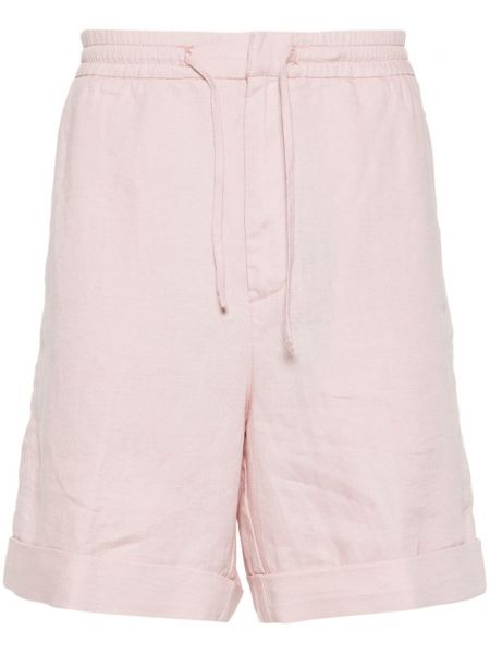 Lanene bermuda kratke hlače Canali ružičasta