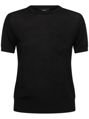 Camiseta de lana de punto Theory negro