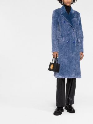 Manšestrový kabát Moschino Jeans modrý