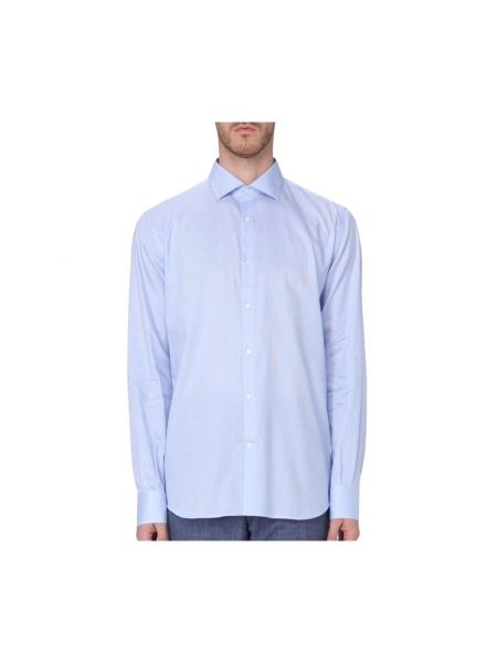 Koszula slim fit w paski klasyczna Brooksfield niebieska