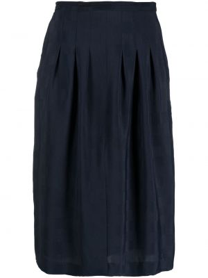 Kockovaná hodvábna sukňa Giorgio Armani Pre-owned modrá