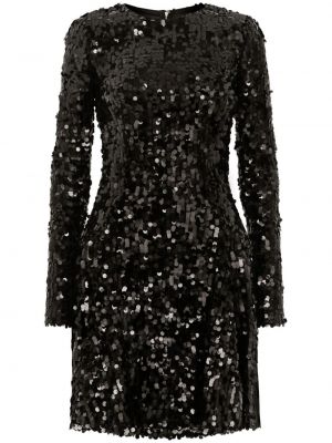 Večerní šaty s flitry Dolce & Gabbana černé