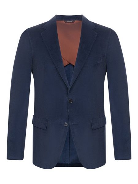 Хлопковый кашемировый пиджак Loro Piana синий