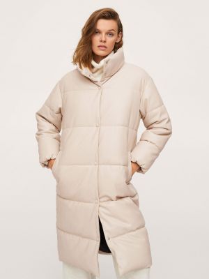 Зимно палто Mango бяло