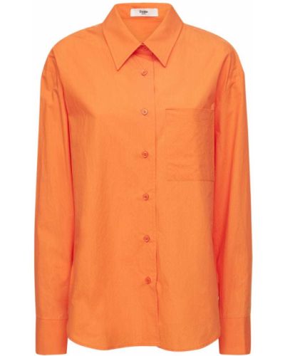 Koszula bawełniana The Frankie Shop pomarańczowa