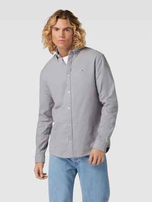Koszula jeansowa na guziki bawełniana z długim rękawem Tommy Jeans szara