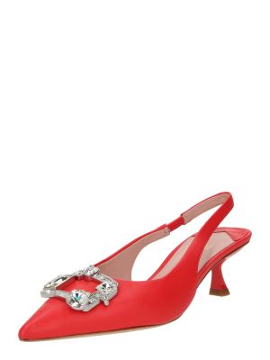 Полуотворени обувки с ток с отворена пета Kate Spade червено