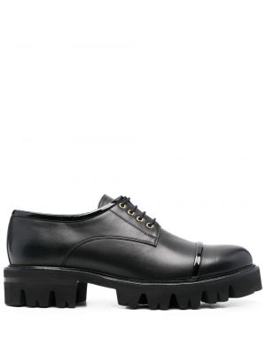 Pantofi loafer cu șireturi din piele din dantelă Malone Souliers negru