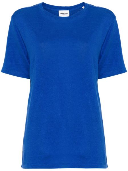 Lněné tričko Marant Etoile modré