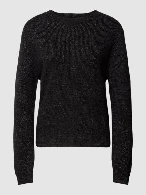 Dzianinowy sweter wełniany Comma Casual Identity czarny