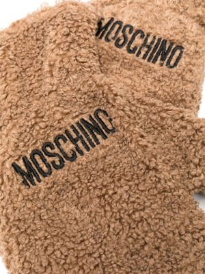 Handschuh mit stickerei Moschino beige