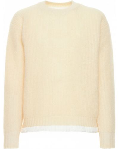 Bílý mohérový pulovr Sacai
