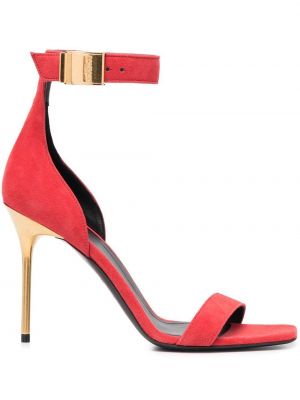 Sandale din piele de căprioară Balmain roșu