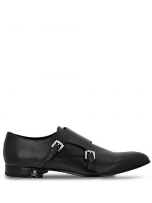 Кожени обувки в стил дерби Philipp Plein черно