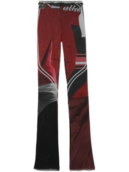 Leggings cu imagine transparente plasă Ottolinger roșu