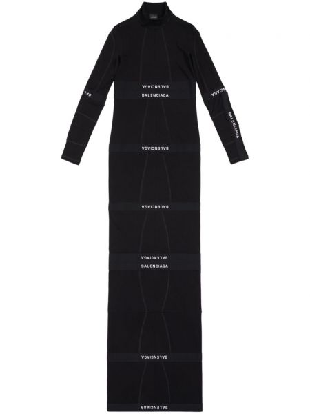 Bavlněné dlouhé šaty Balenciaga černé