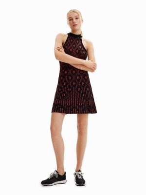 Mini vestido de punto con estampado geométrico Desigual rojo
