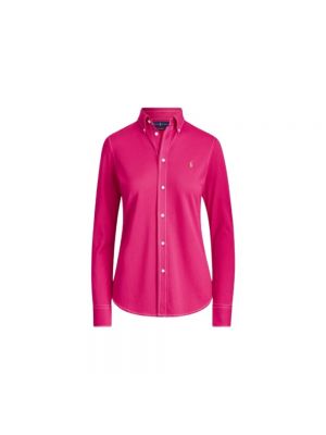 Pikowana koszula Polo Ralph Lauren różowa