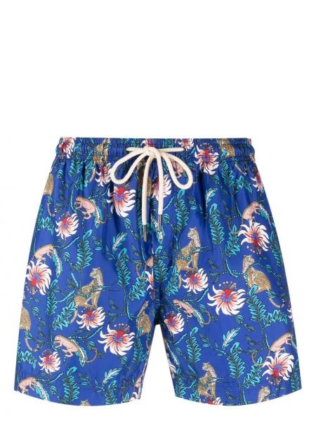 Kvetinové šortky s potlačou Peninsula Swimwear modrá