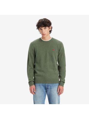 Cárdigan de lana de tela jersey de cuello redondo Levi's verde