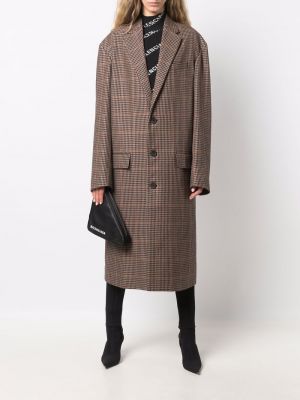 Kostkovaný kabát Balenciaga hnědý