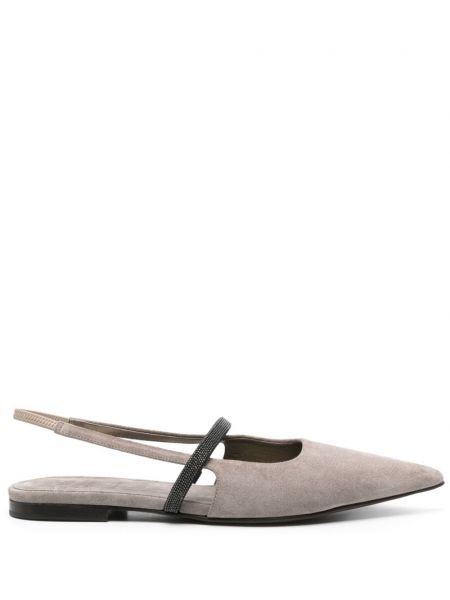 Slingback mokka ballerinat Brunello Cucinelli harmaa