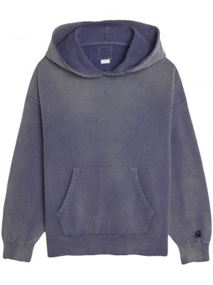 Pamučna hoodie s kapuljačom s izlizanim efektom Visvim plava