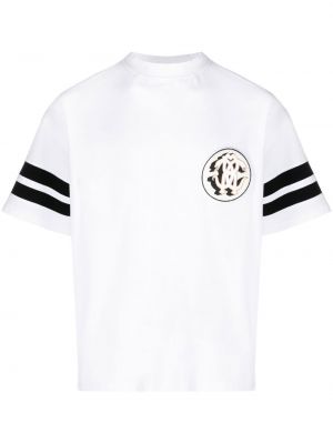 T-shirt à motif serpent Roberto Cavalli blanc