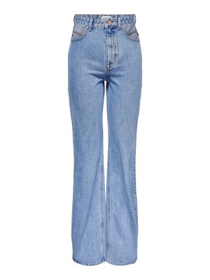 Bavlnené džínsy s vysokým pásom na zips Only Petite - modrá
