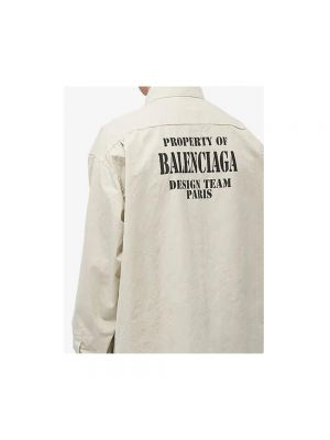 Koszula oversize Balenciaga beżowa