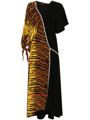 Dolga obleka s potiskom s tigrastim vzorcem Victoria Beckham