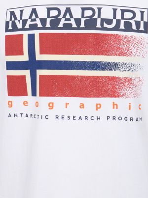 Camiseta de algodón Napapijri blanco
