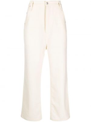 Vlněné rovné kalhoty Ami Paris bílé