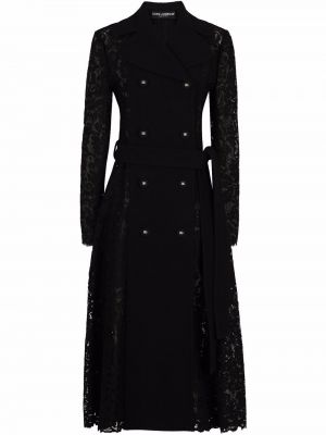 Παλτό με δαντέλα Dolce & Gabbana μαύρο