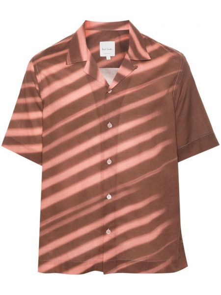 Βαμβακερό πουκάμισο με σχέδιο με αφηρημένο print Paul Smith ροζ