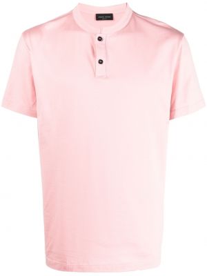 Памучна тениска Roberto Collina розово