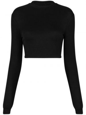 Viskózové tričko s dlouhými rukávy s kulatým výstřihem Twenty Montreal - černá