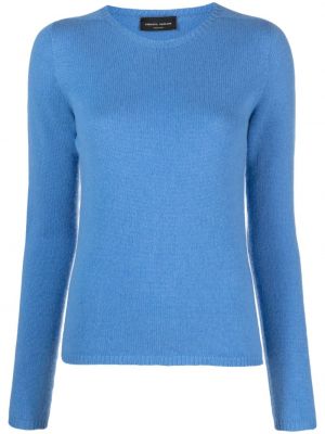 Kašmírový sveter s okrúhlym výstrihom Roberto Collina modrá