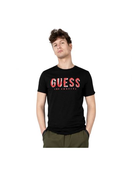 T-shirt mit rundem ausschnitt Guess schwarz