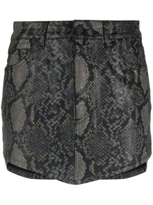 Černé asymetrické mini sukně s potiskem Dondup