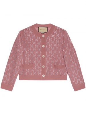 Cardigan de lână de cristal Gucci roz