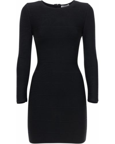 Přiléhavé mini šaty jersey Hervé Léger černé