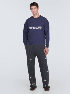 Jersey sweatshirt mit rundhalsausschnitt aus baumwoll Bode blau