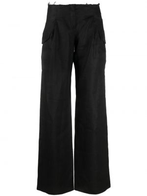 Pantaloni di lino Manuri nero