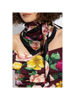 Bufanda de raso de seda de flores Dolce & Gabbana