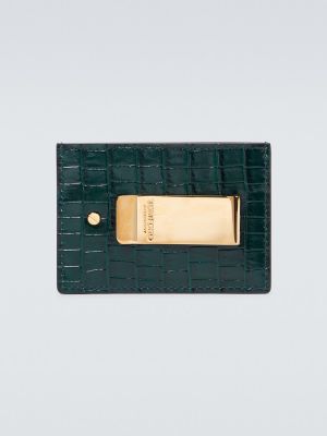 Bőr pénztárca Tom Ford zöld