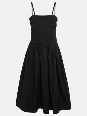 Plisované bavlněné midi šaty Proenza Schouler - černá