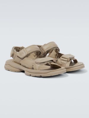 Kožené sandále z ekologickej kože Balenciaga béžová